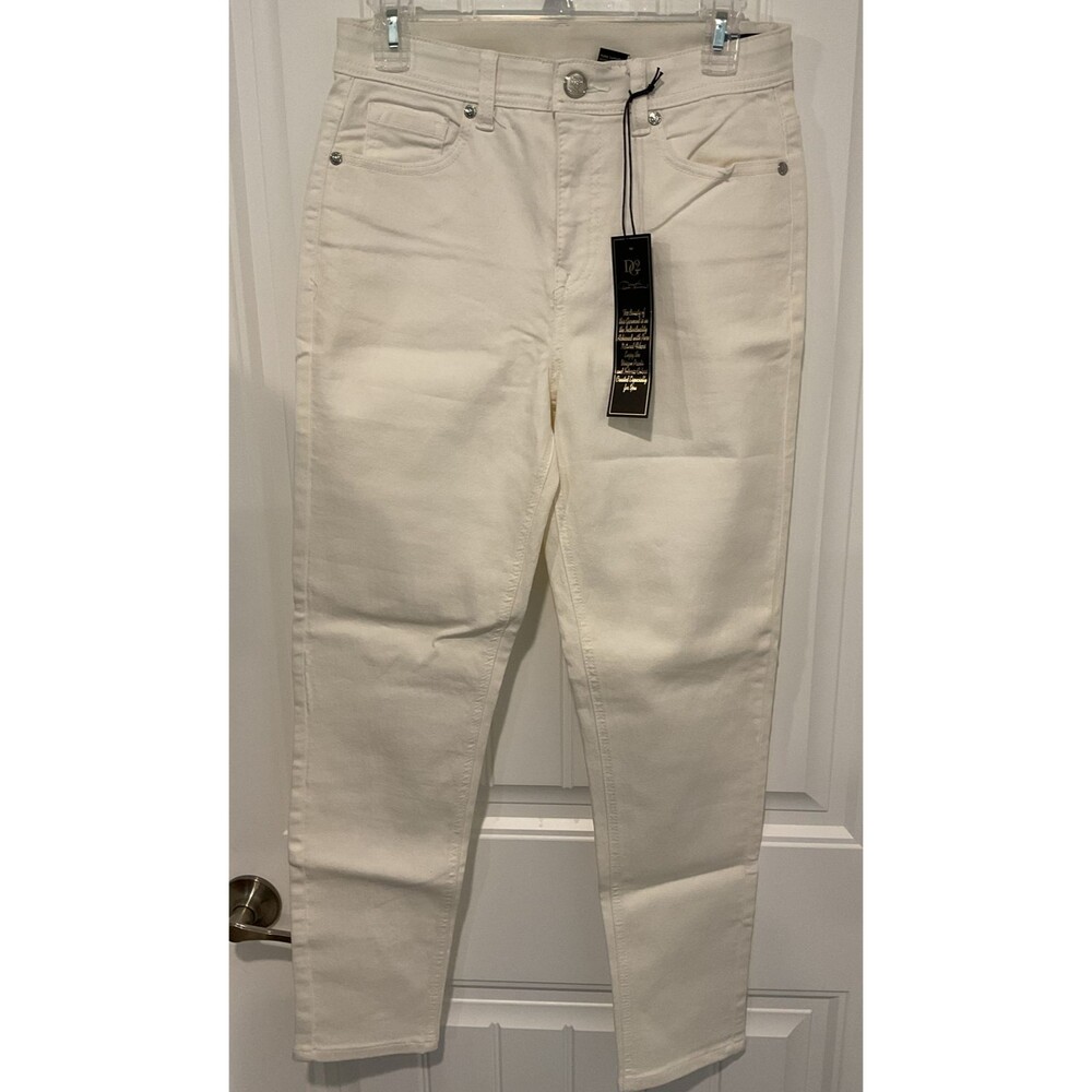 NWT DG2 Diane Gilman virtual stretch Women’s Stretch Skinny Jeans White 8